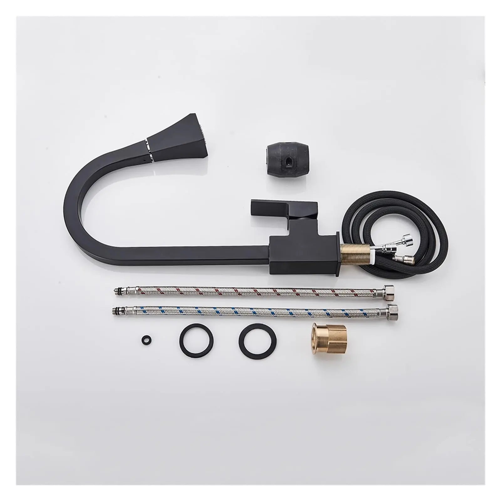 360° Swivel Pull-Out Kitchen Faucet In Black - TARHUS