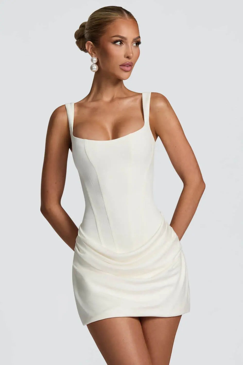 Bodycon Mini Dress – Corset Bodice, Ruched Hem for Women TARHUS  SS - Womens - Mini Dress