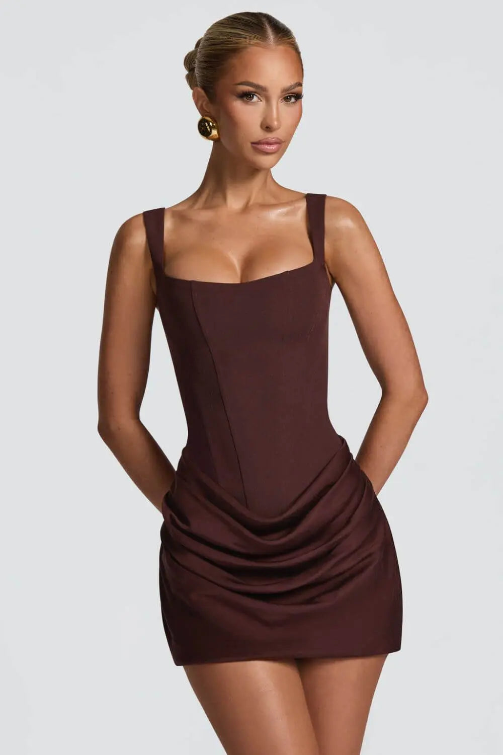 Bodycon Mini Dress – Corset Bodice, Ruched Hem for Women TARHUS  SS - Womens - Mini Dress