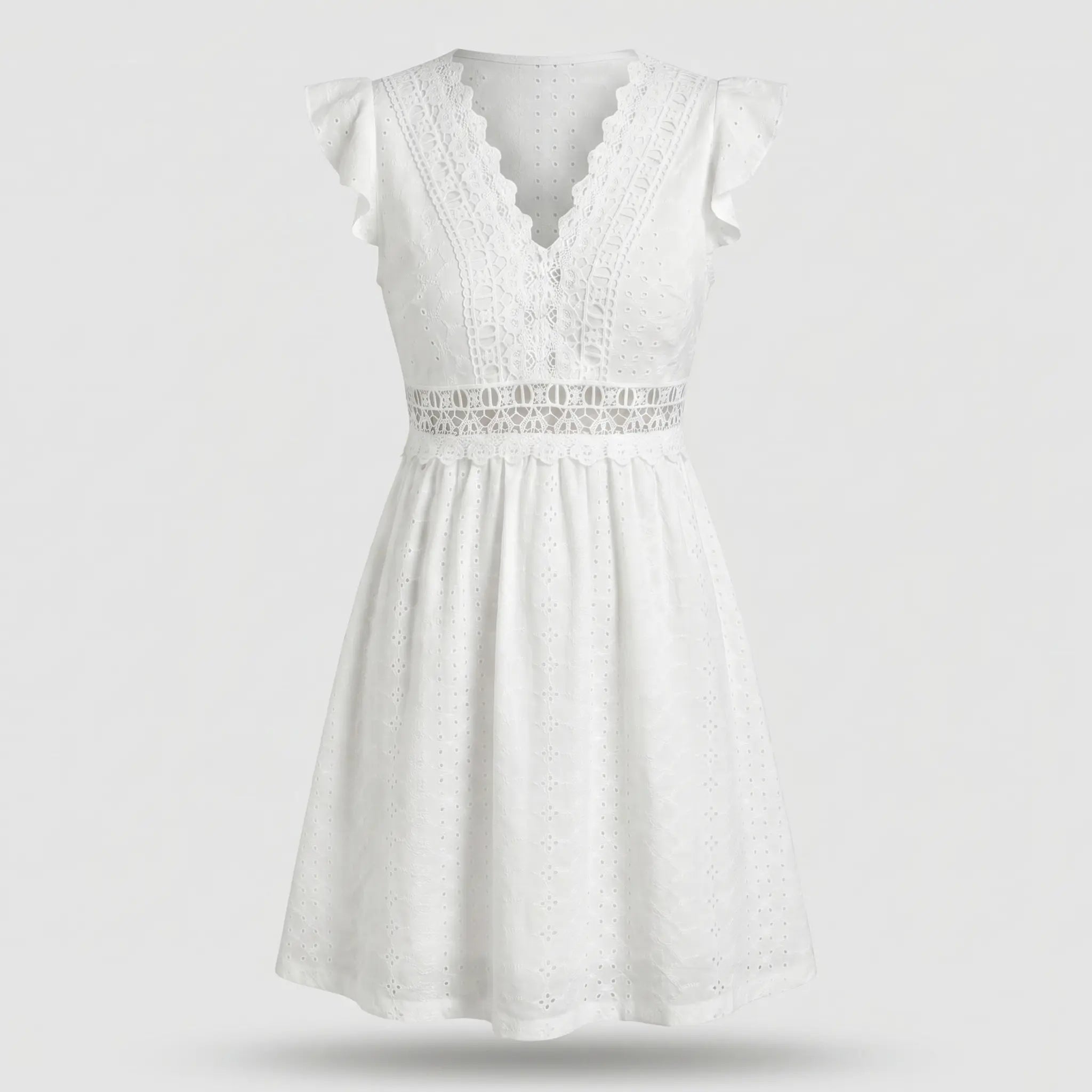 Broderie Anglaise Cotton Lilac Summer Dress for Women TARHUS  SS - Womens - Mini Dress