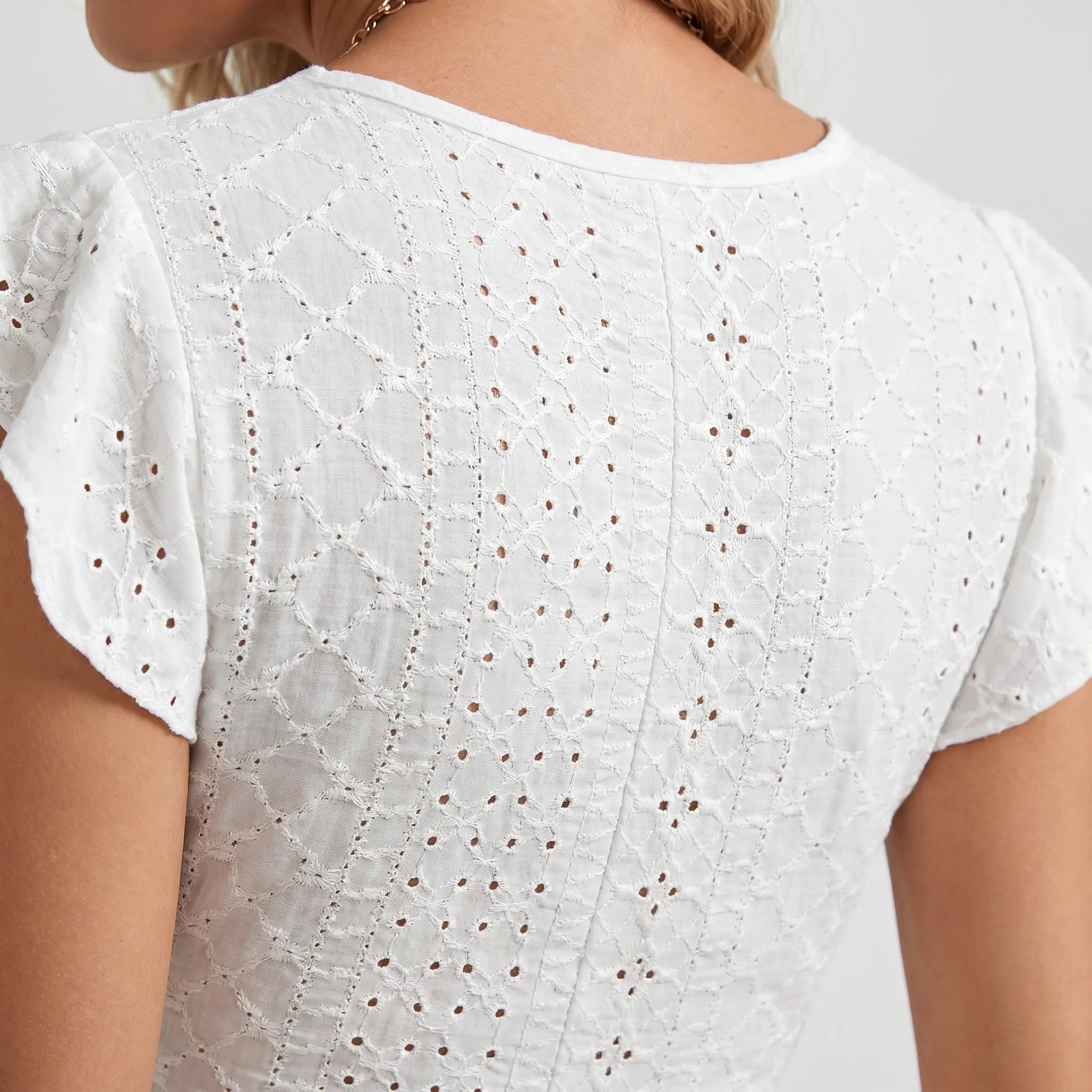 Broderie Anglaise Cotton Lilac Summer Dress for Women TARHUS  SS - Womens - Mini Dress