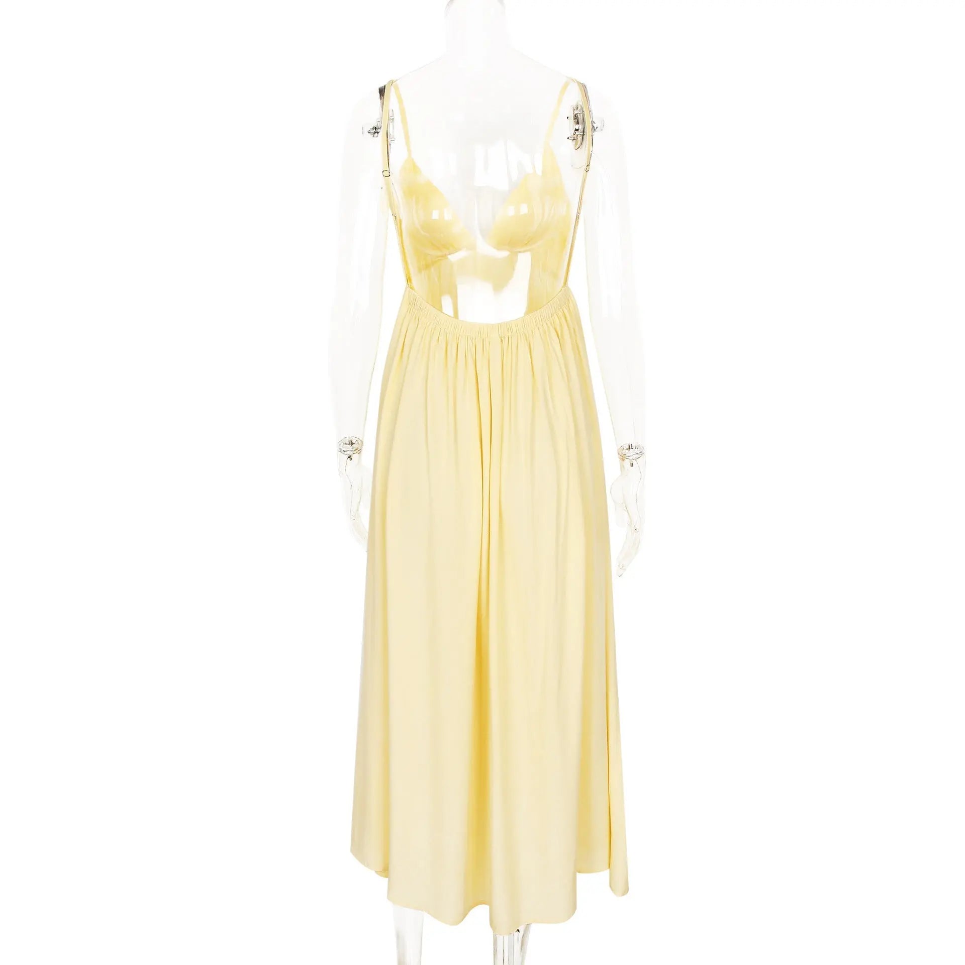 Butter Yellow Summer Cotton Maxi Dress for Women TARHUS  SS - Womens - Maxi Dress
