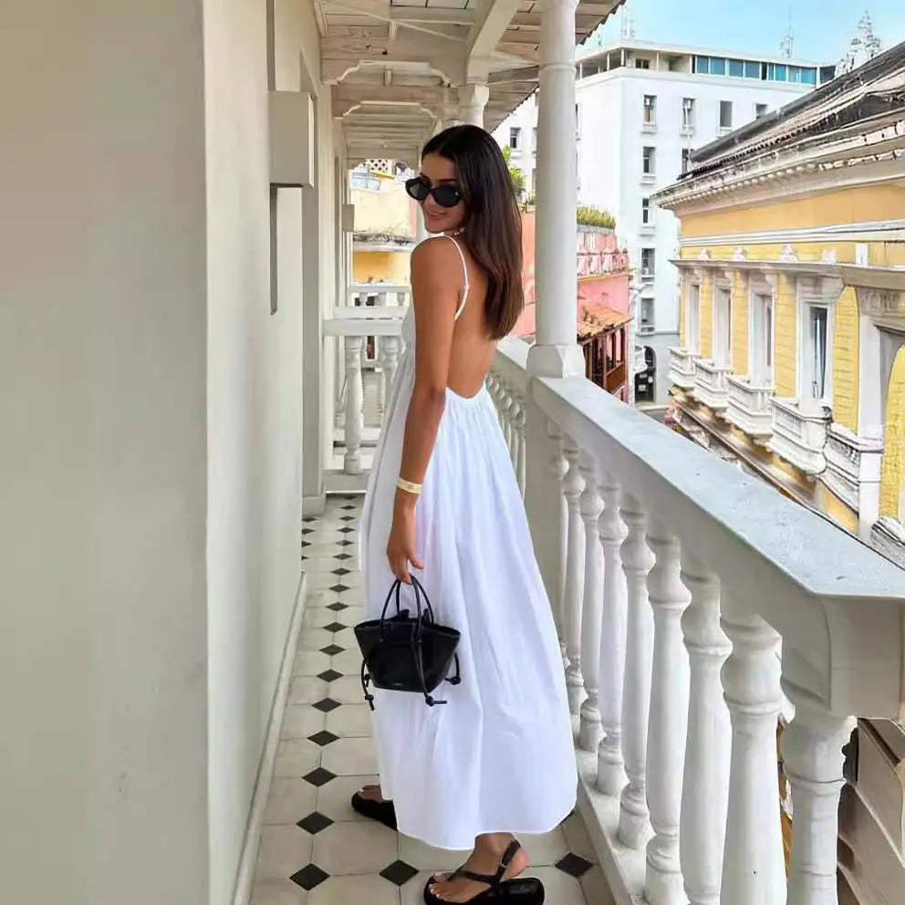 Butter Yellow Summer Cotton Maxi Dress for Women TARHUS  SS - Womens - Maxi Dress