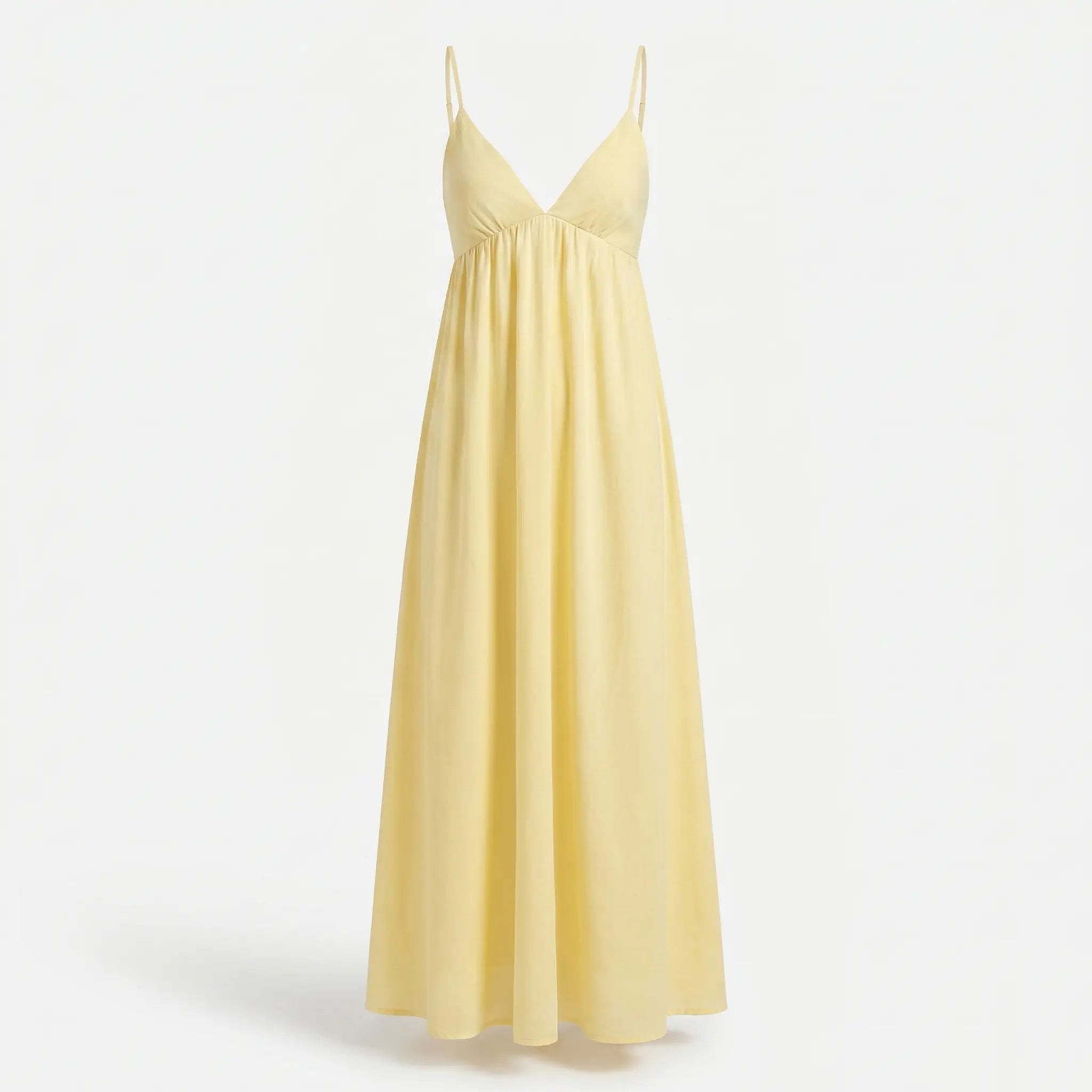 Butter Yellow Summer Cotton Maxi Dress for Women TARHUS  SS - Womens - Maxi Dress