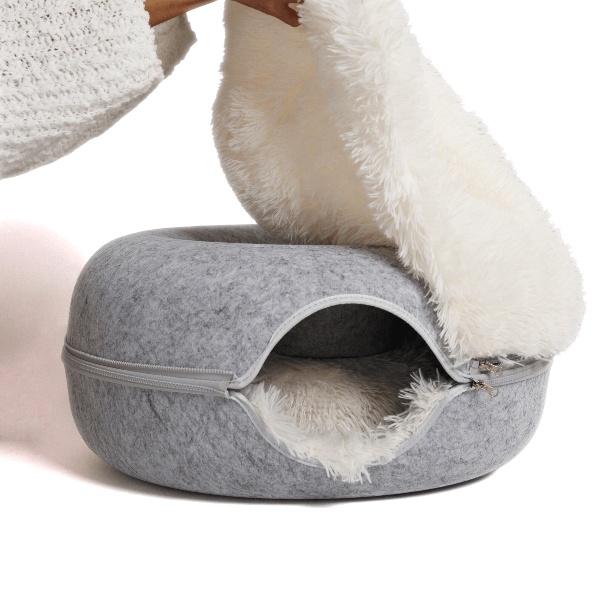 Cat Cave Calming Donut Bed for Anxiety Relief & Cozy Sleeping TARHUS  Animals & Pet Supplies