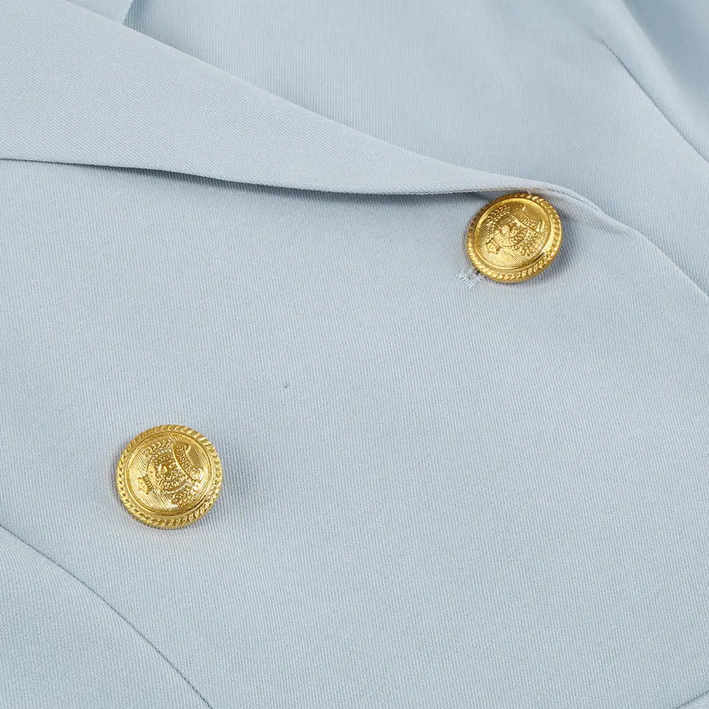 Cape Blazer Mini Dress with Belt and Gold Button Detail TARHUS  Dresses