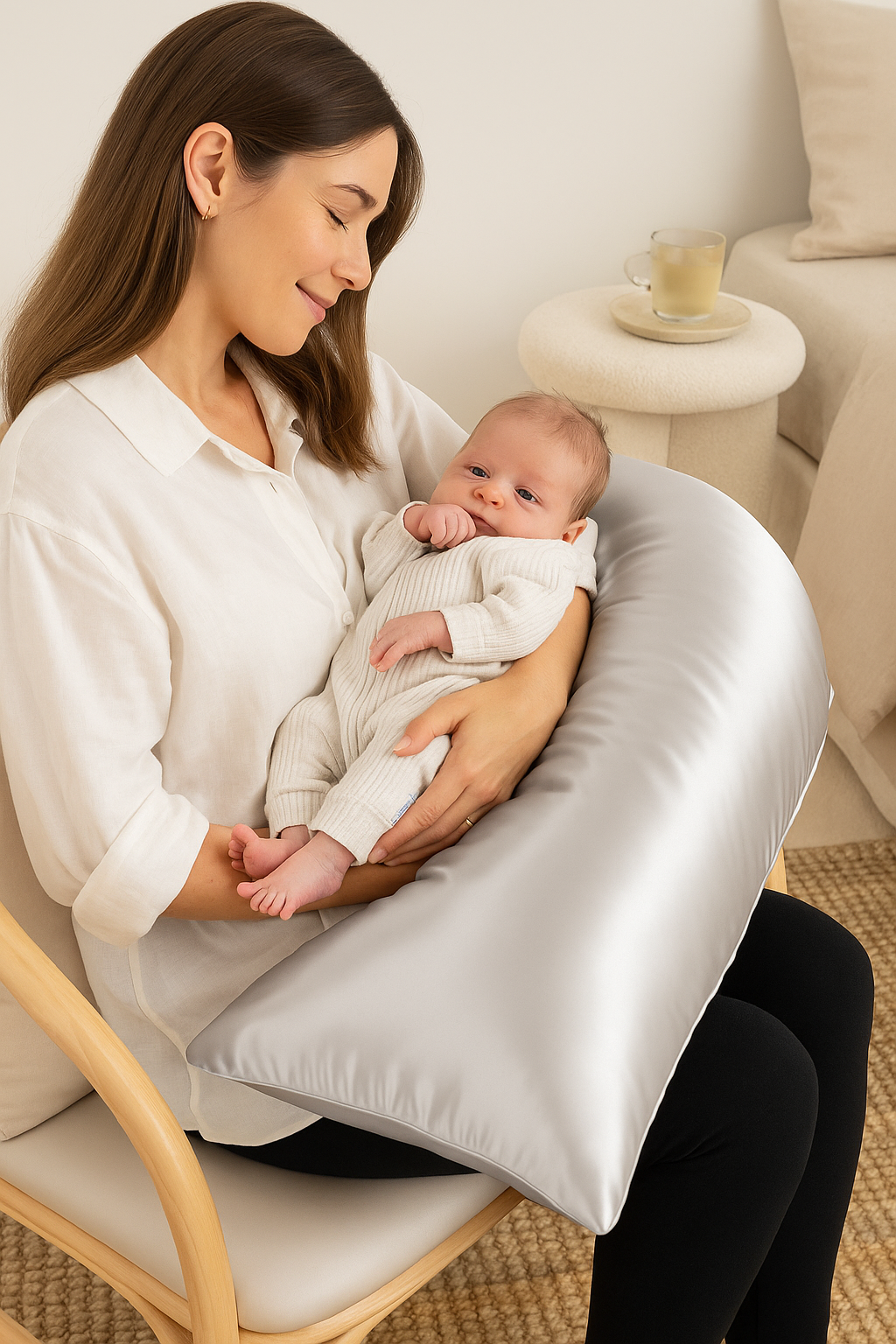 Silk-Filled Boomerang Pillow - Ergonomic Luxury Sleep Pillow TARHUS  silk filled boomerang pillow