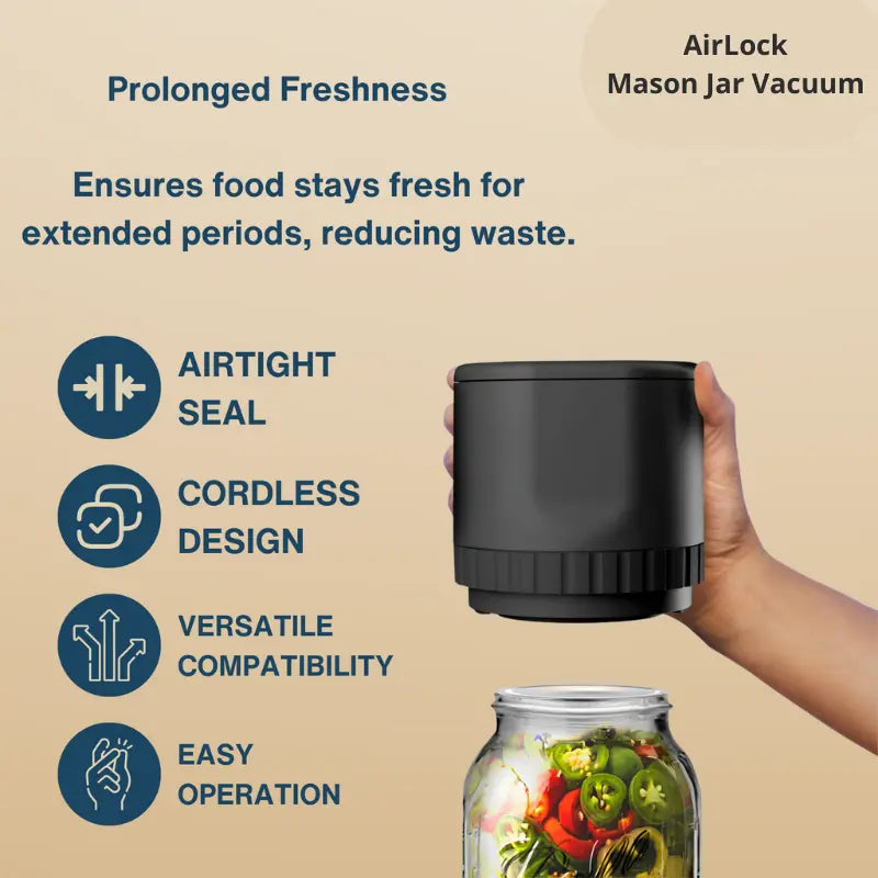 AirLock: Mason Jar Vacuum Sealer Kit - TARHUS