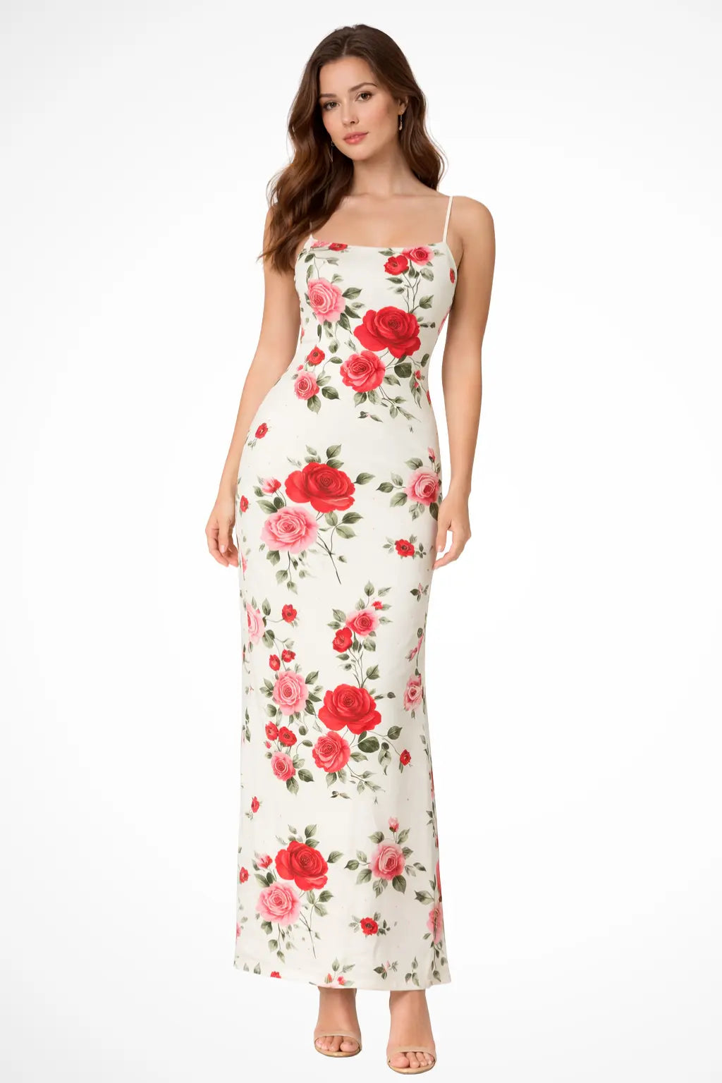 Elara | Women Floral Spaghetti Strap Maxi Summer Wedding Dress TARHUS