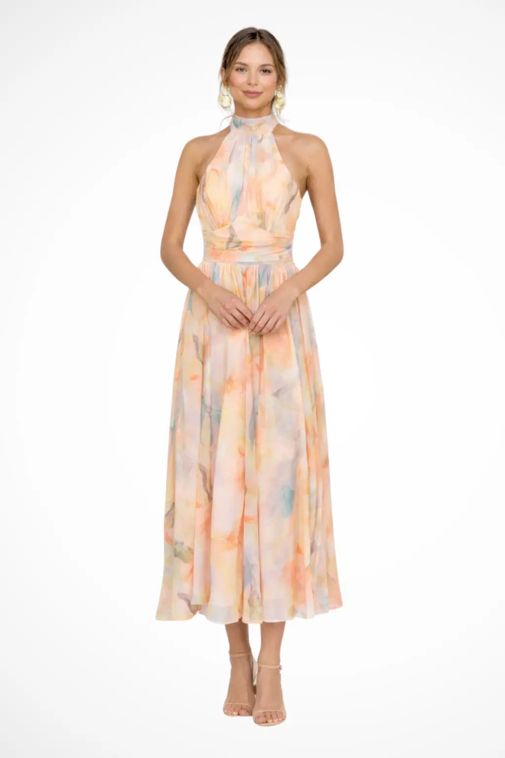 Isolde | Women Abstract Print Halter Neck Maxi Dress TARHUS  Dress