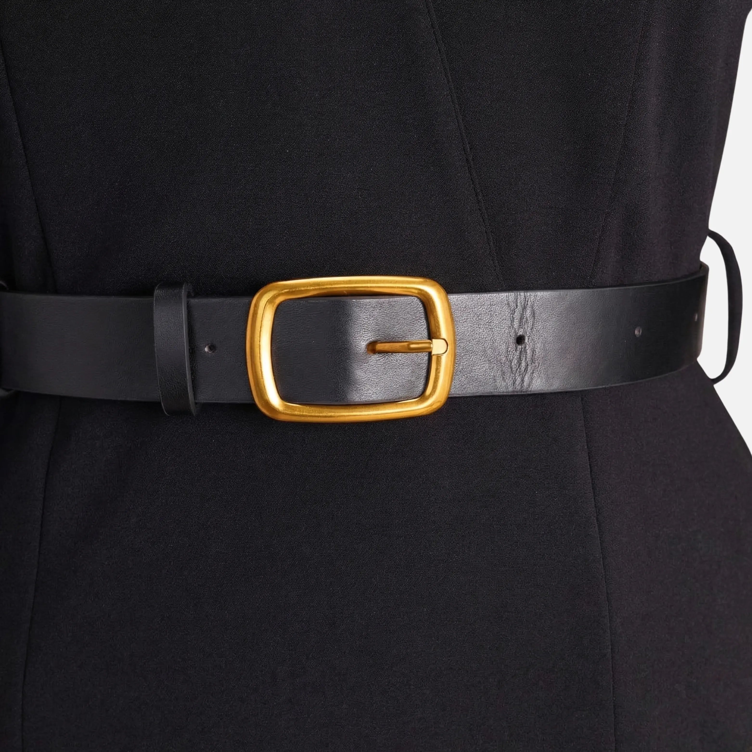 Crossover Neckline Midi Dress with Square Buckle Belt for Women TARHUS  AS - Womens - Dresses