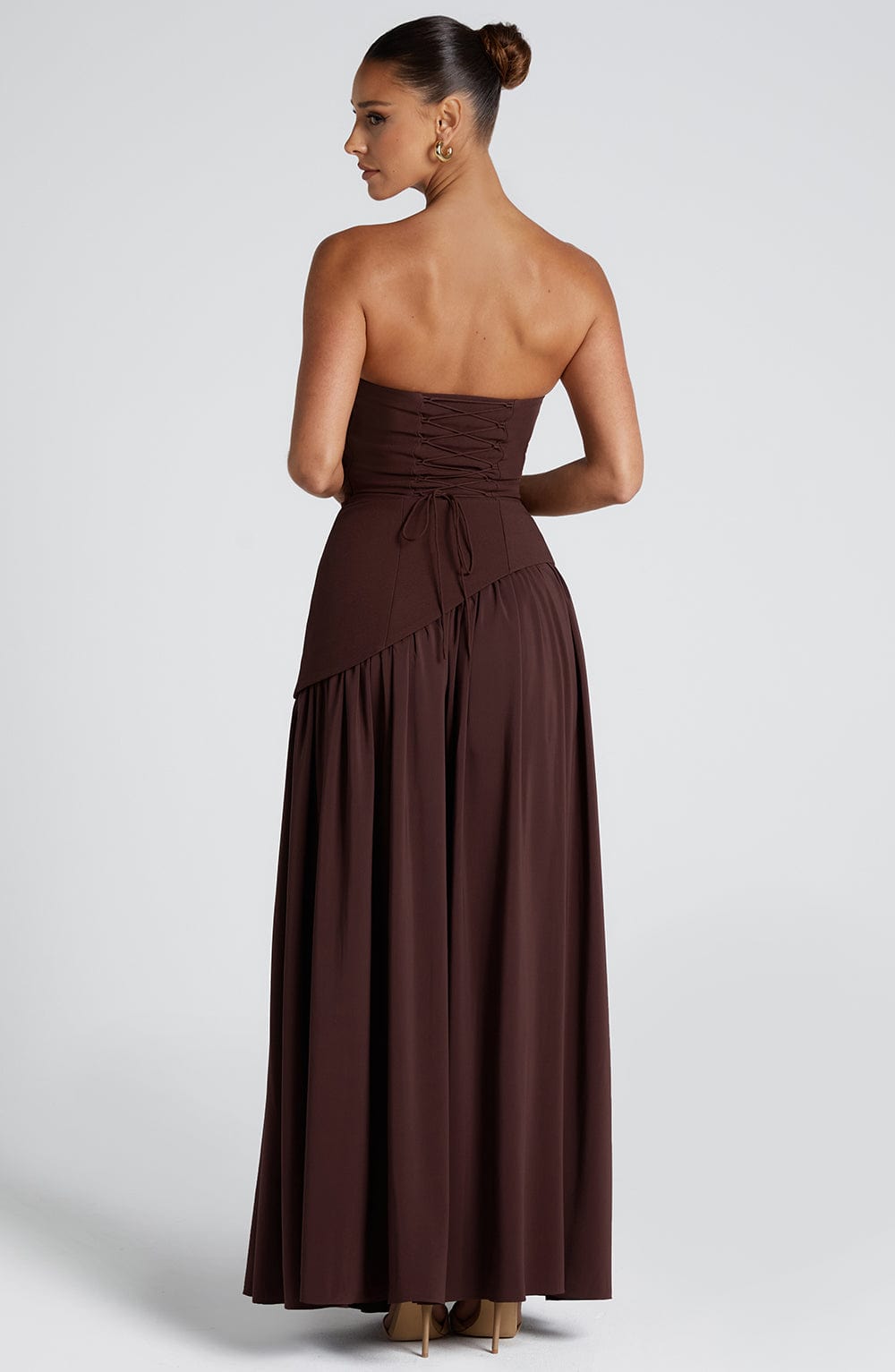 Womens Strapless Maxi Dress with High Slit – Elegant Evening Formal Party Dress TARHUS  Dresses