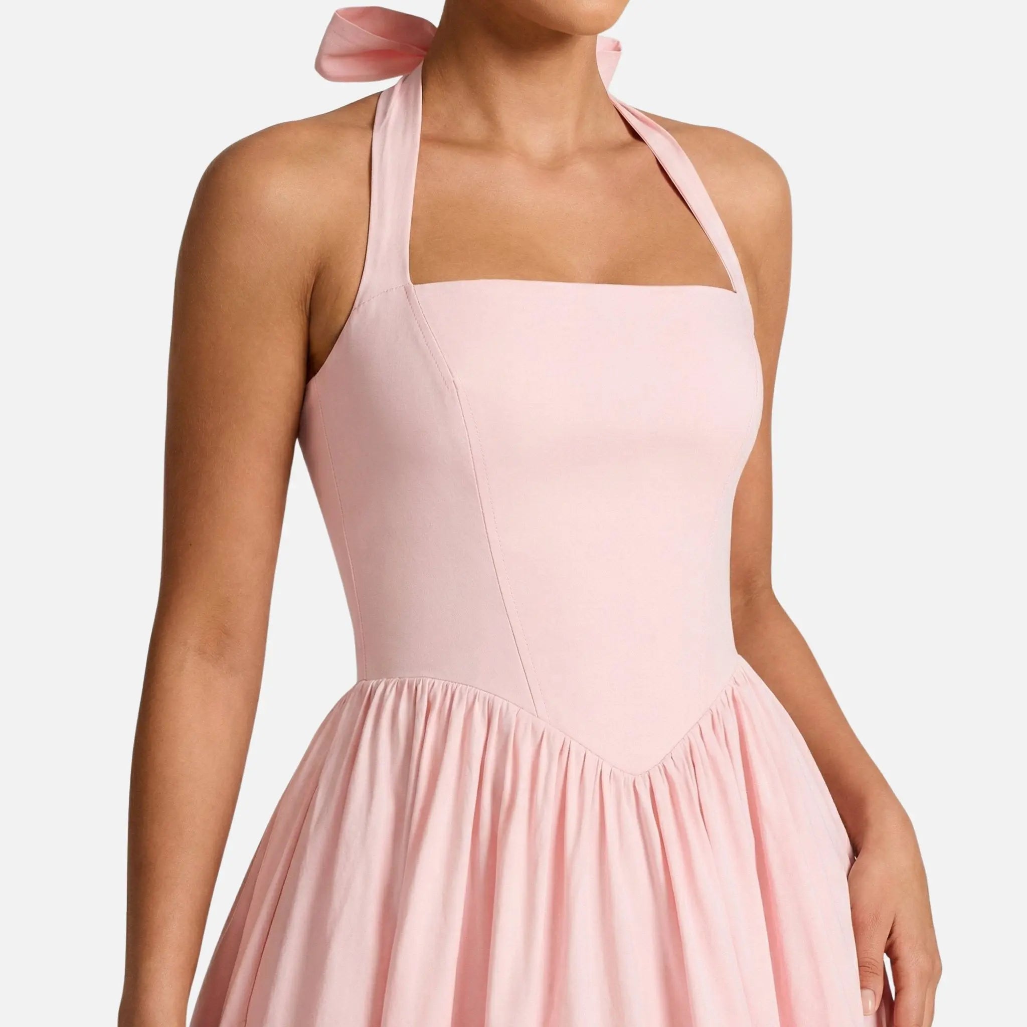 Fit and Flare Midi Dress with Halter Neck for Women TARHUS  SS - Womens - Midi Dress