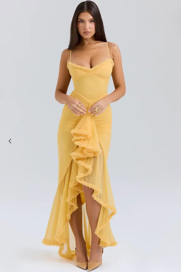 Fitted Knit Maxi Dress – Ruched Body, Mermaid Silhouette for Women TARHUS  AS - Womens - Maxi Dress