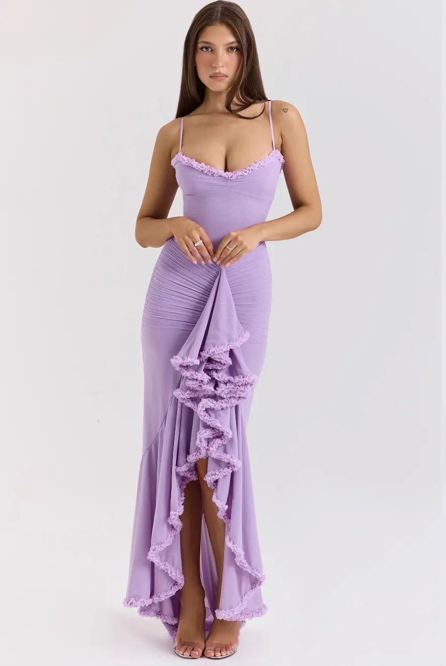 Fitted Knit Maxi Dress – Ruched Body, Mermaid Silhouette for Women TARHUS  AS - Womens - Maxi Dress