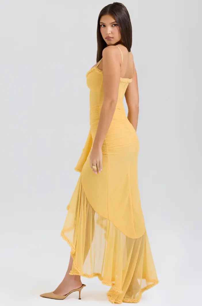 Fitted Knit Maxi Dress – Ruched Body, Mermaid Silhouette for Women TARHUS  AS - Womens - Maxi Dress