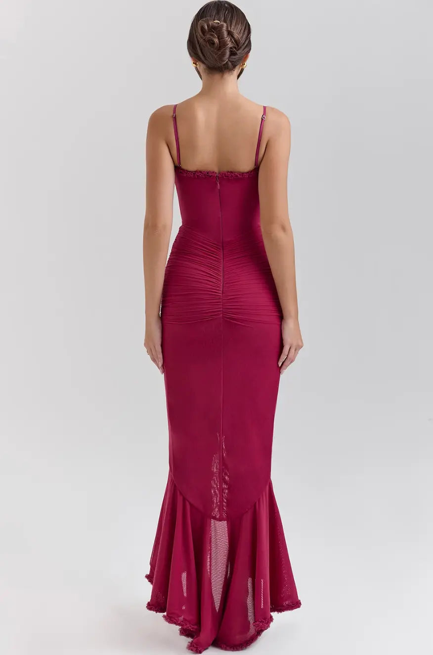 Fitted Knit Maxi Dress – Ruched Body, Mermaid Silhouette for Women TARHUS  AS - Womens - Maxi Dress