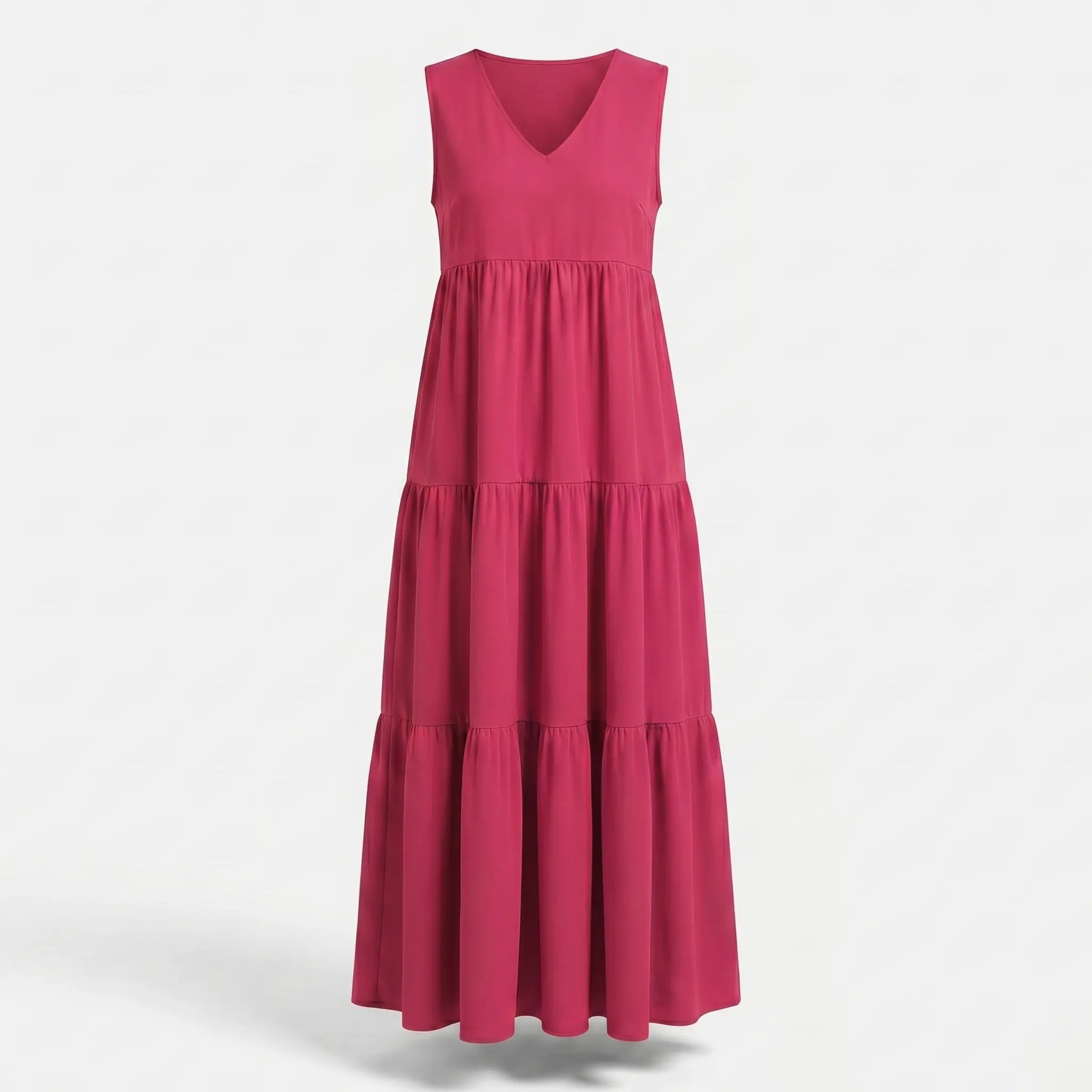 Flowing Tiered Maxi Dress with V-Neck for Women TARHUS  SS - Womens - Maxi Dress