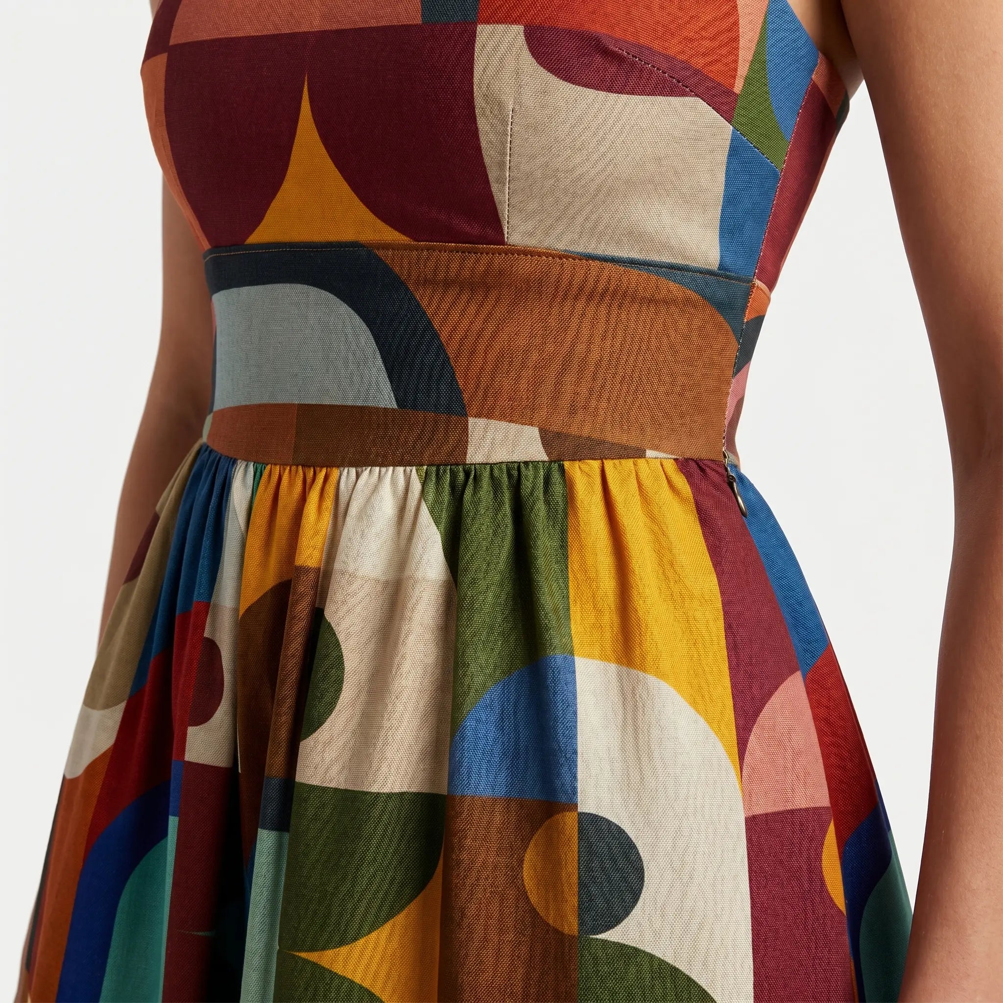 Geometric Print Midi Dress with Spaghetti Straps for Women TARHUS  SS - Womens - Midi Dress
