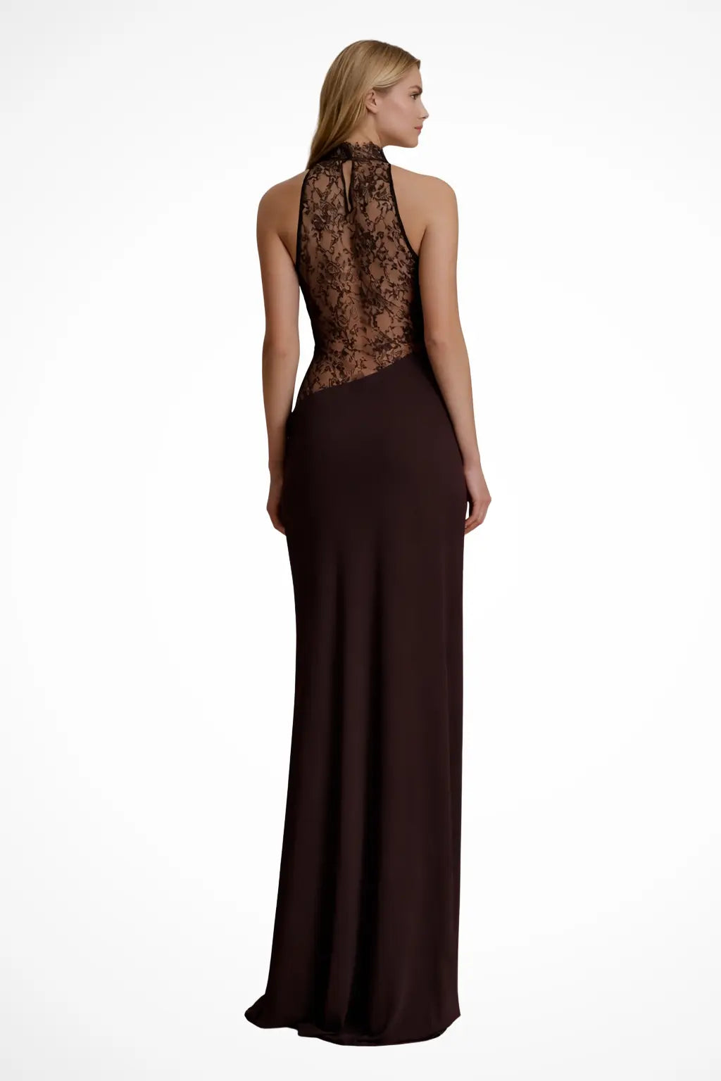 Vesper | Women Halter Neck Lace Panel Sleeveless Wedding Guest Maxi Dress TARHUS  Maxi Dress