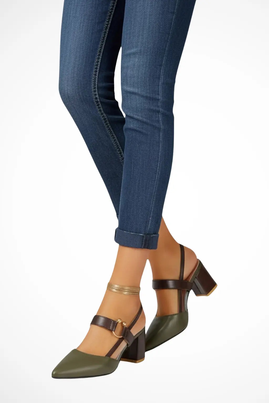 Harriet | Women Pointed Toe Ankle Strap Slingback Heels TARHUS