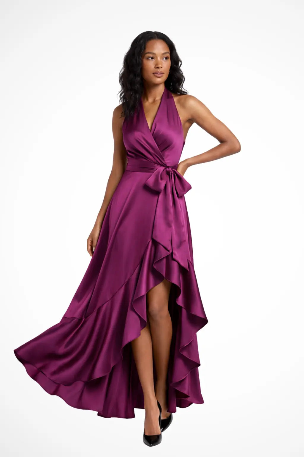 Seraphine | Women Halter Satin Wedding Guest Maxi Dress TARHUS  Dresses in Clothing