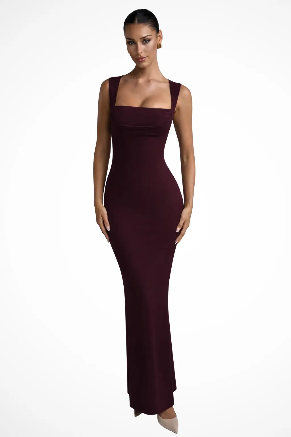 Steffany | Women Square Neck Bodycon Wedding Guest Maxi Dress TARHUS  Wedding Guest Dresses