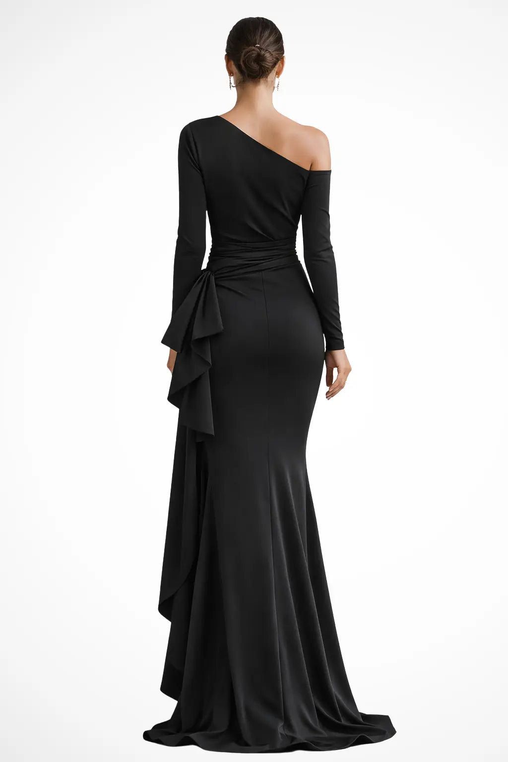 Valmora | Women One Shoulder Satin Maxi Wedding Guest Evening Dress TARHUS  Wedding Guest Gowns