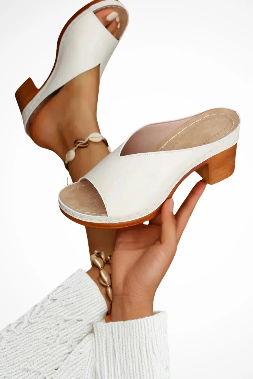Rosalind | Women Open Toe Slip On Block Heel Mules TARHUS