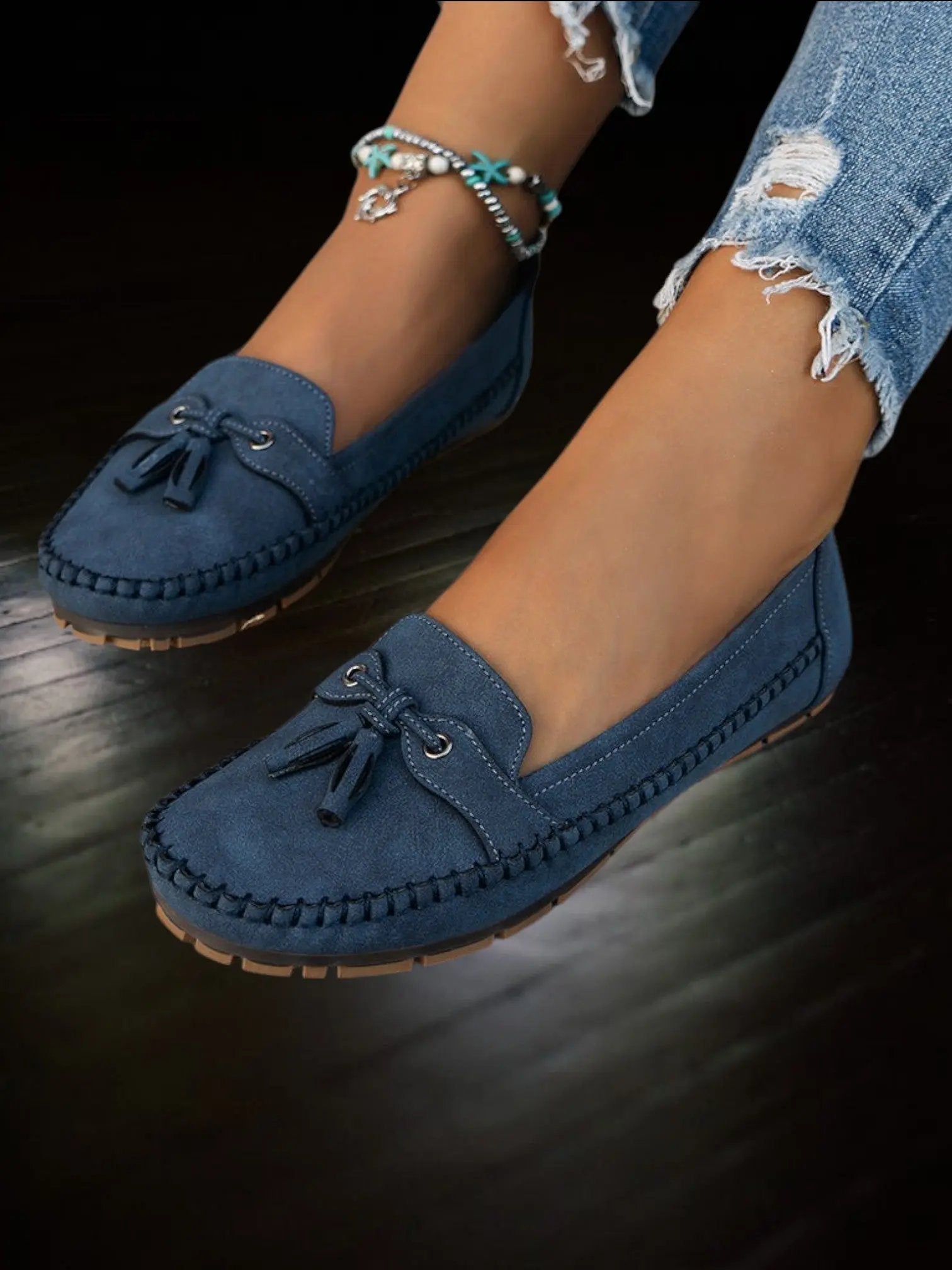 Gwenda | Vintage Women's Moccasin Slippers with Orthopedic Footbed and Soft Padding - TARHUS