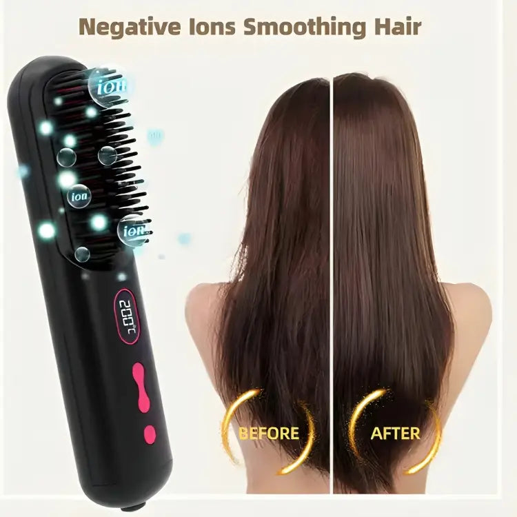 Cordless Hair Straightener Brush - TARHUS