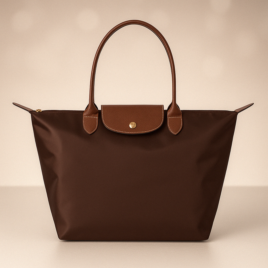 Tote Bag with Leather Handles and Waterproof Lining TARHUS  Shoulder Bag