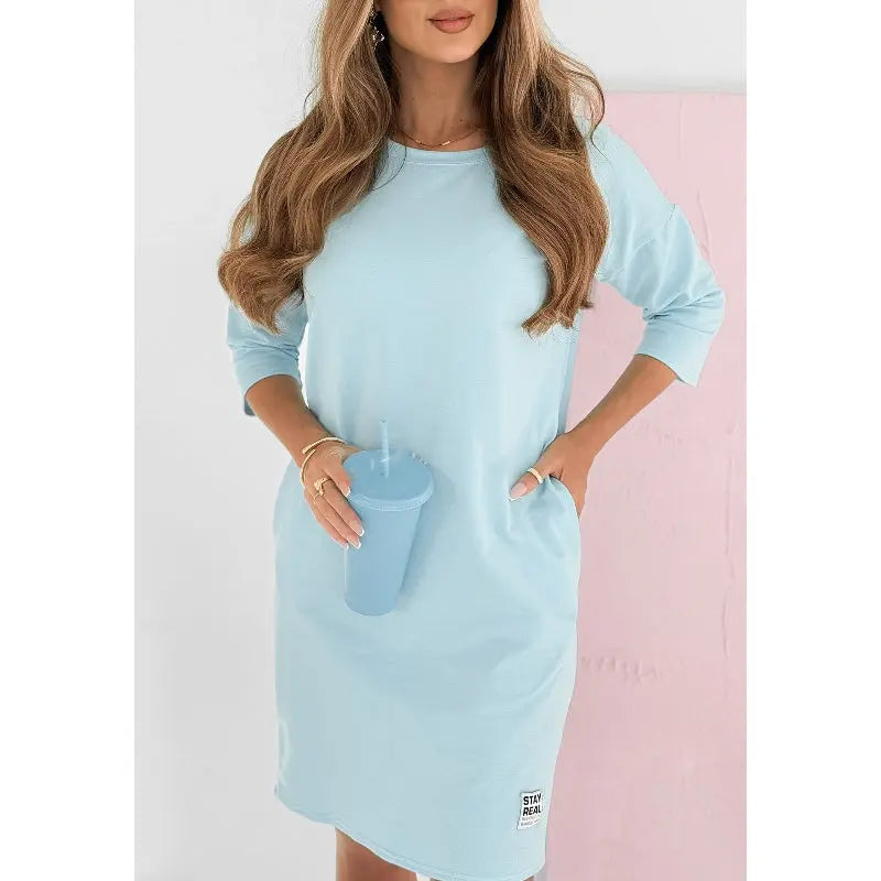 Knit Mini Dress with 3/4 Sleeves for Women TARHUS  AS - Womens - Mini Dress