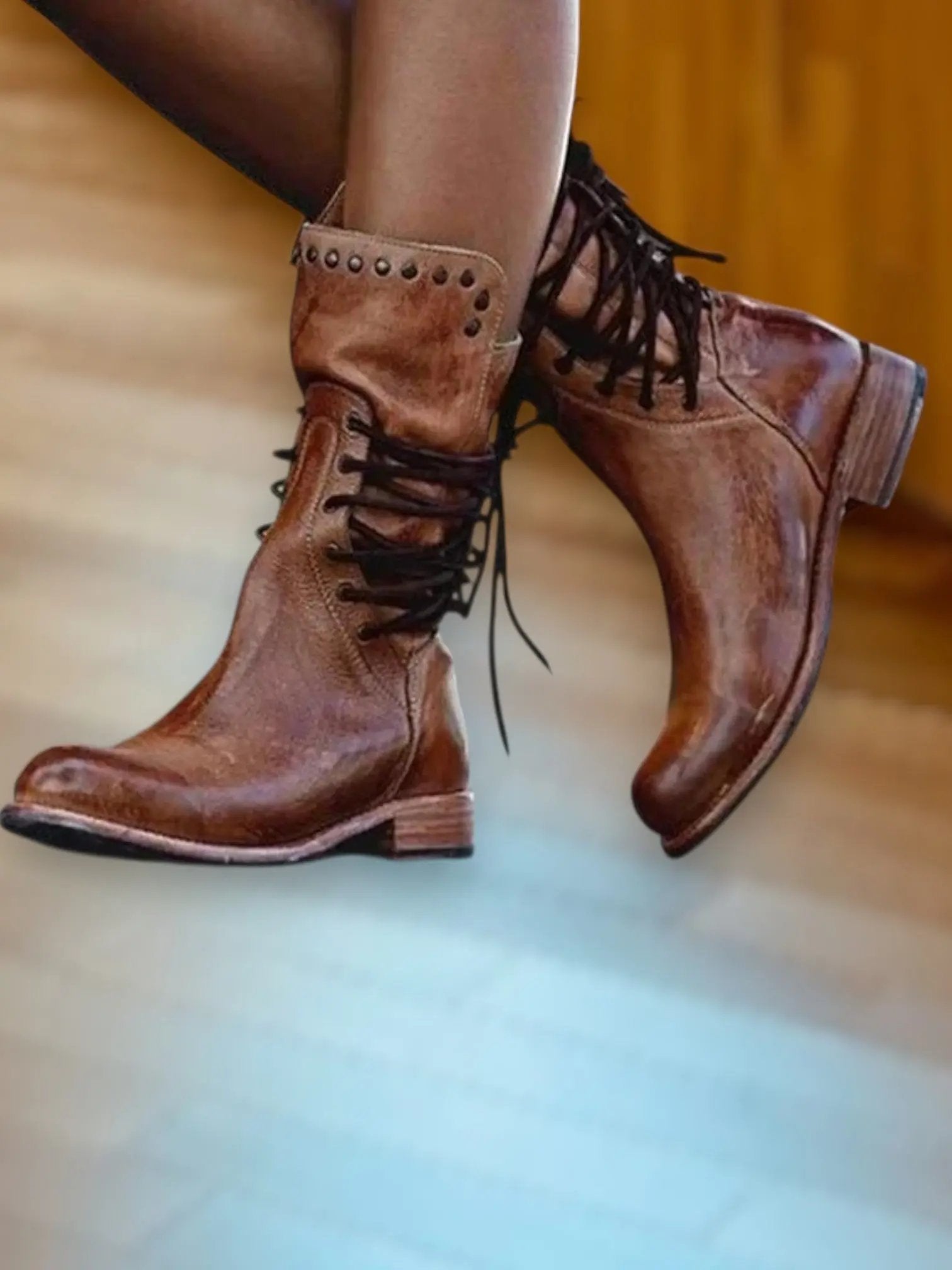 Lacey | Women's Leather Lace-Up Ankle Boots for All-Day Comfort - TARHUS