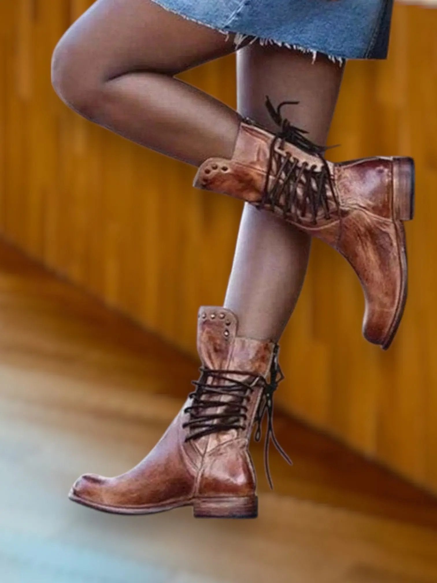 Lacey | Women's Leather Lace-Up Ankle Boots for All-Day Comfort - TARHUS