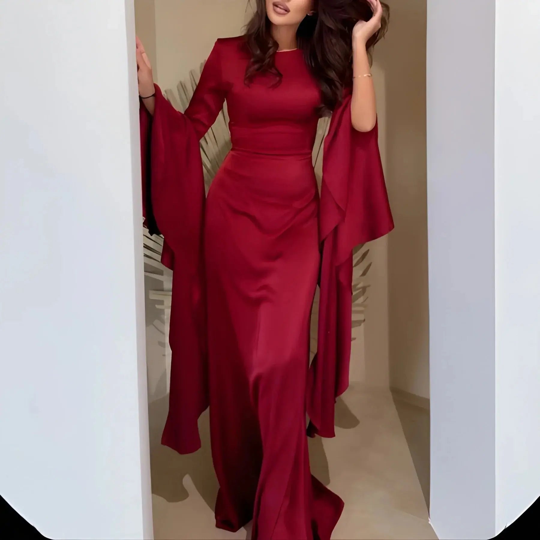 Long Sleeve Draped Maxi Dress for Women TARHUS  AS - Womens - Dresses