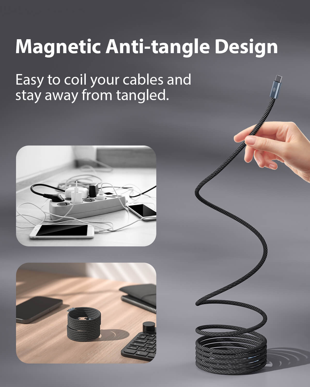MagCable | Magnetic Anti-Tangle Charging Cable – Fast Charging & Data Transfer (1+1 FREE) TARHUS  Electronics & Gadgets