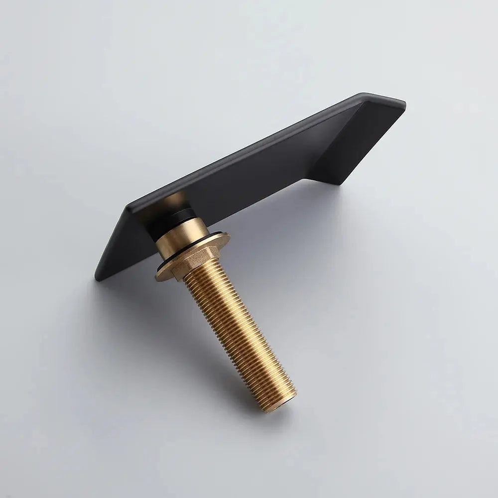 Modern Matte Black Bathroom Faucet – Waterfall Spout with Solid Brass Construction - TARHUS