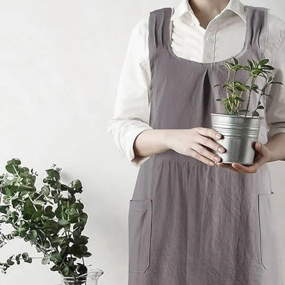 Korean Cross-Back Apron | Relaxed Fit – Everyday Home Wear TARHUS  Aprons