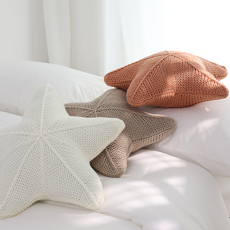 Caspian | Knit Starfish Pillow – Soft Decorative Coastal Pillow for Sofa & Bed TARHUS  Home Accessories
