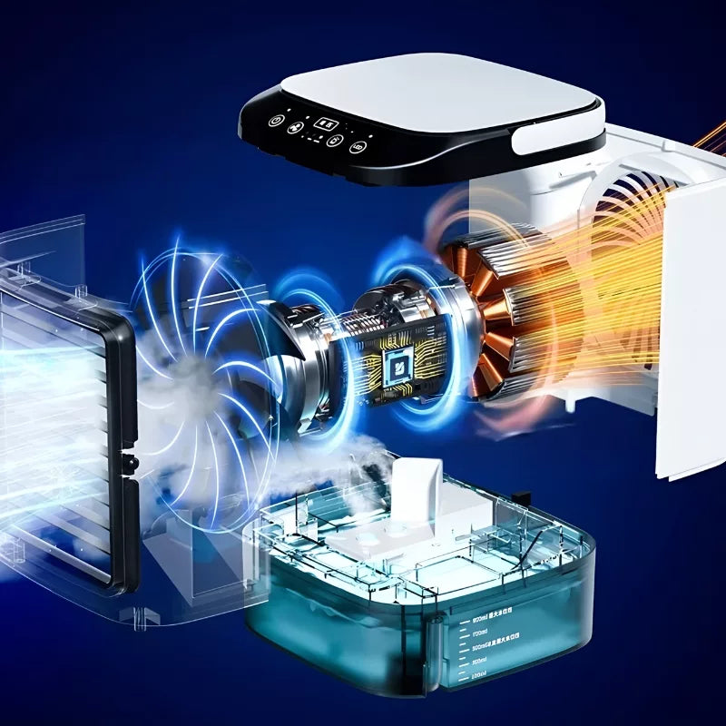 Portable Air Cooler | Humidifier Fan with Night Light – Quiet Mini Cooling for Home & Office TARHUS  Air cooler