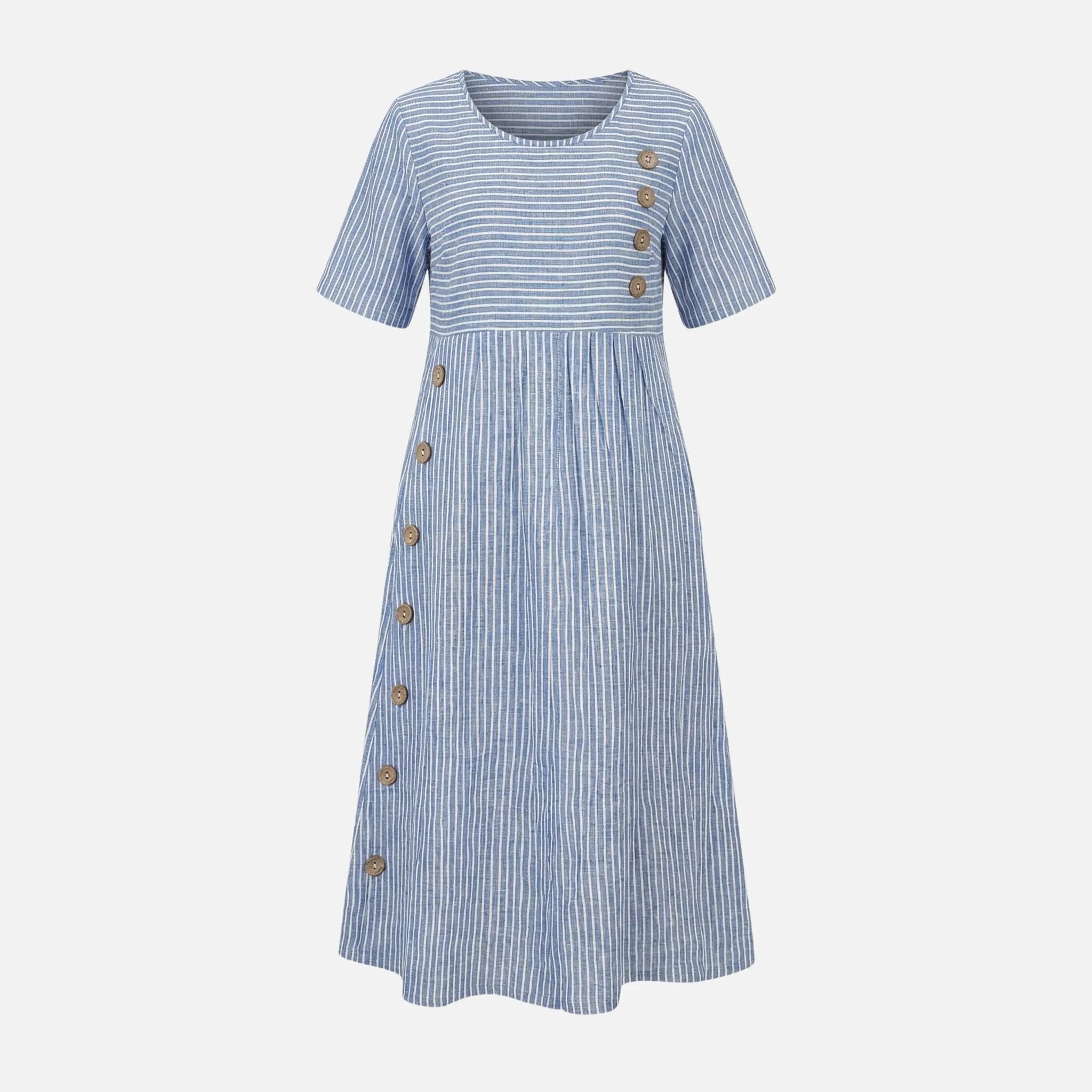 Linen Midi Dress with Button Detailing for Women TARHUS  SS - Womens - Midi Dress