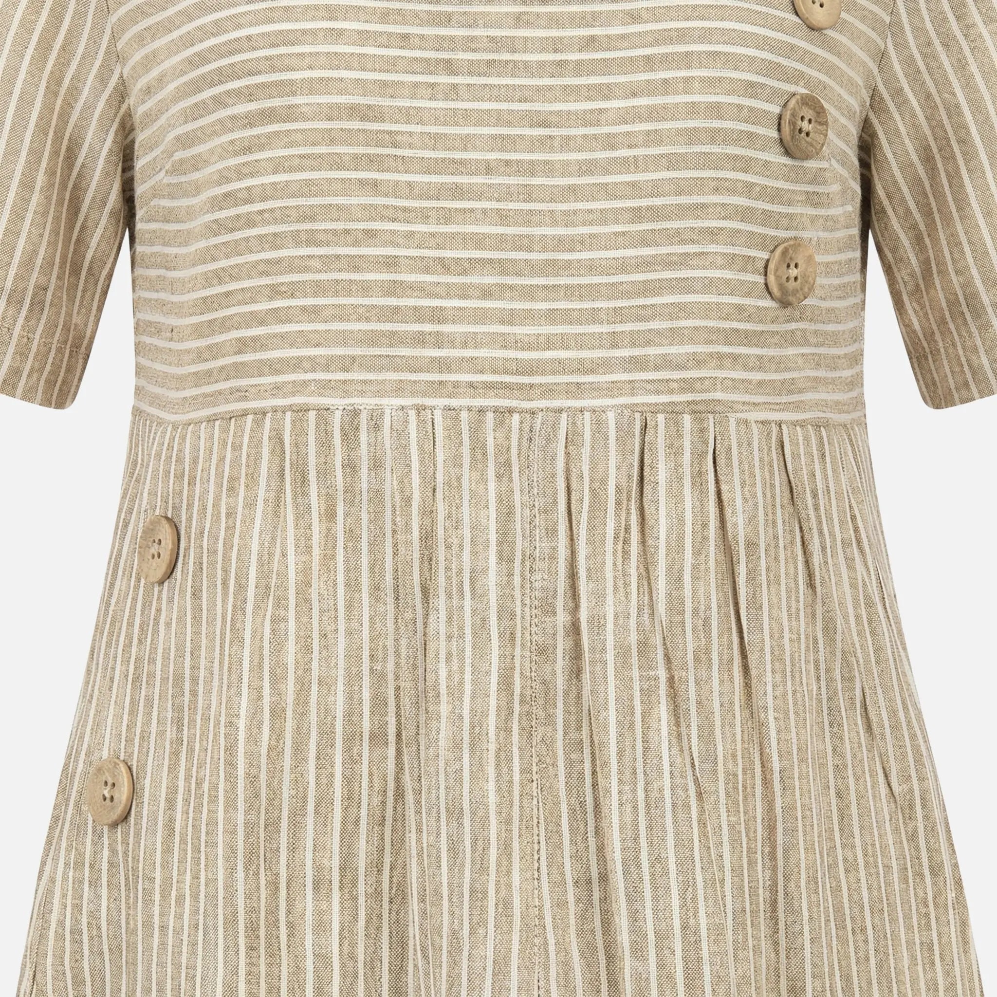 Linen Midi Dress with Button Detailing for Women TARHUS  SS - Womens - Midi Dress
