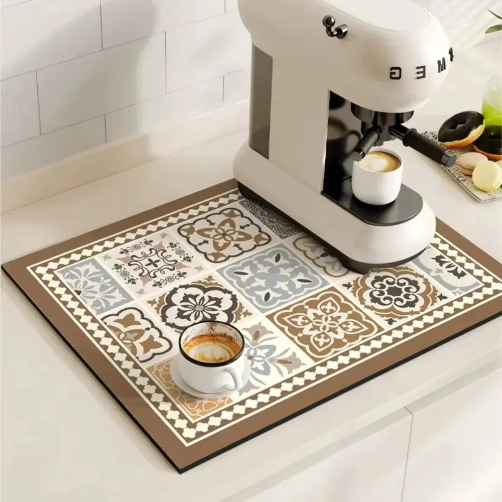 Tile Coffee Mat | Absorbent Countertop – Non-Slip Base TARHUS  Coffee & Tea