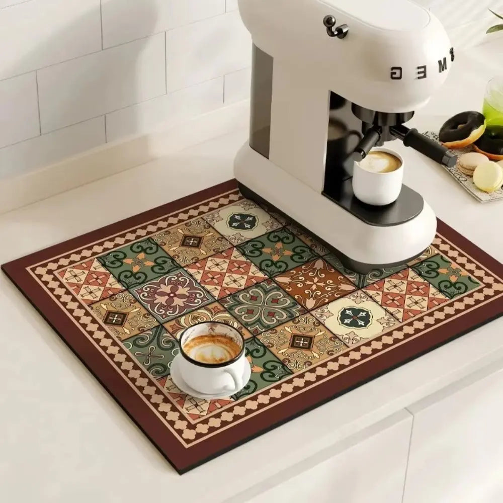 Tile Coffee Mat | Absorbent Countertop – Non-Slip Base TARHUS  Coffee & Tea
