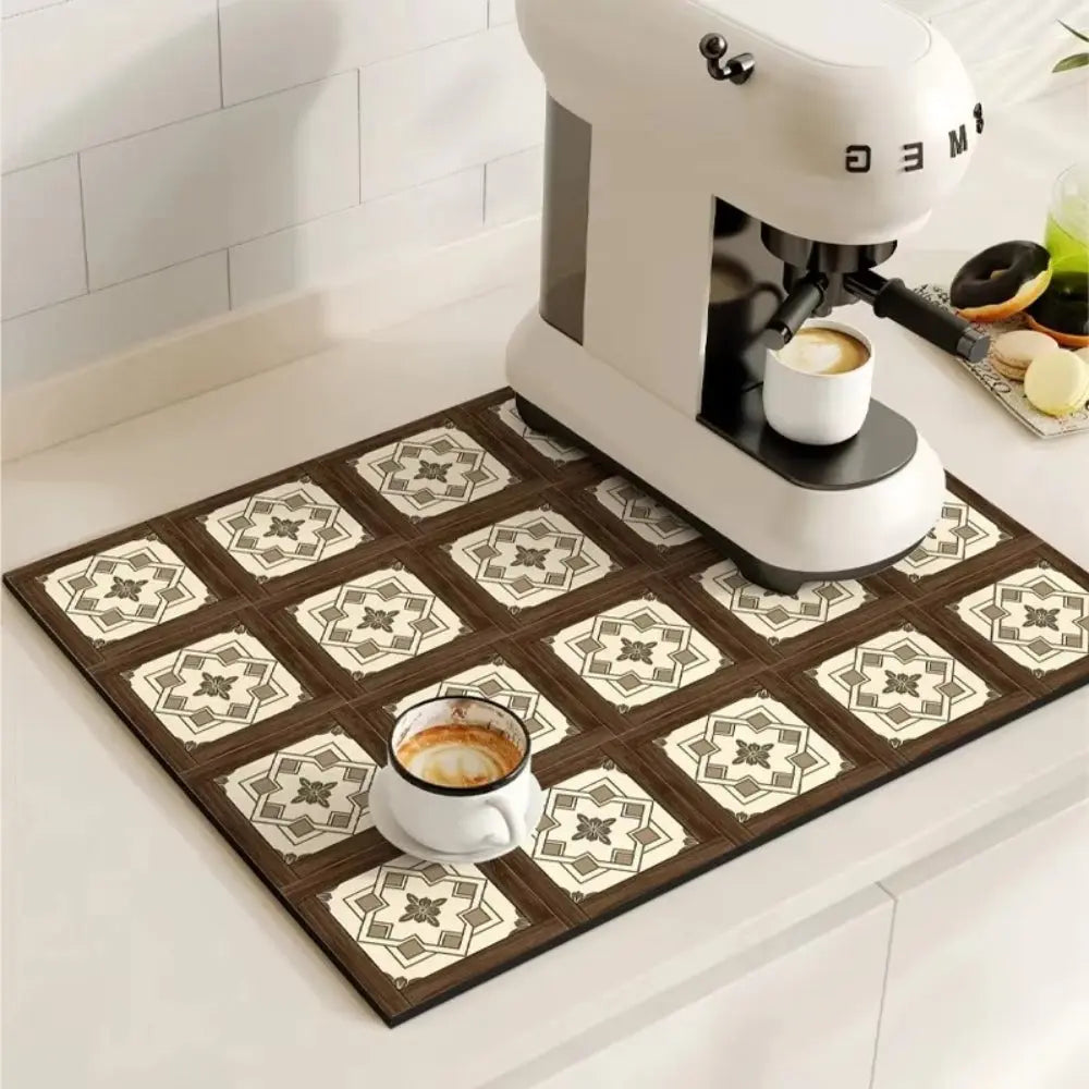 Tile Coffee Mat | Absorbent Countertop – Non-Slip Base TARHUS  Coffee & Tea