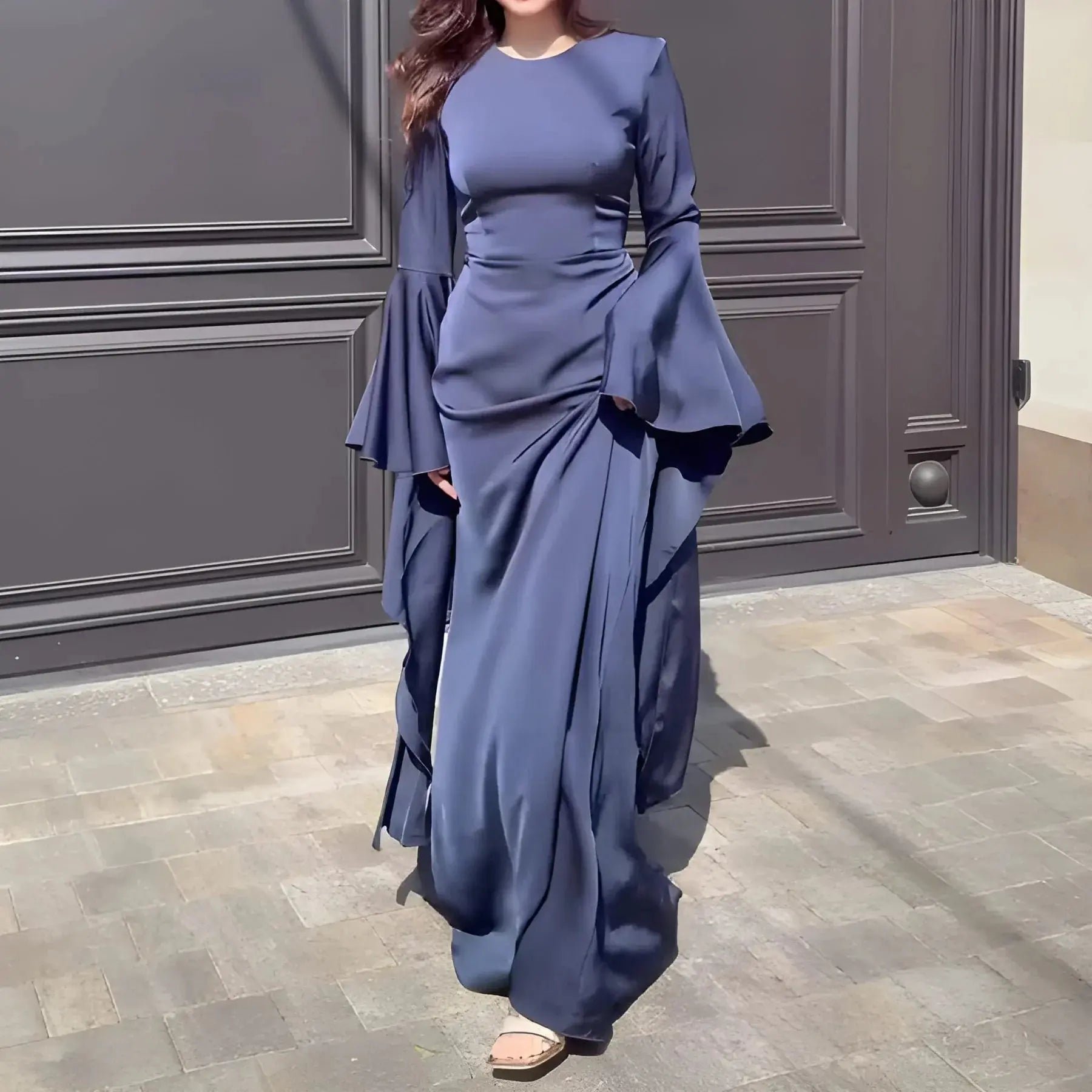 Long Sleeve Draped Maxi Dress for Women TARHUS  AS - Womens - Dresses