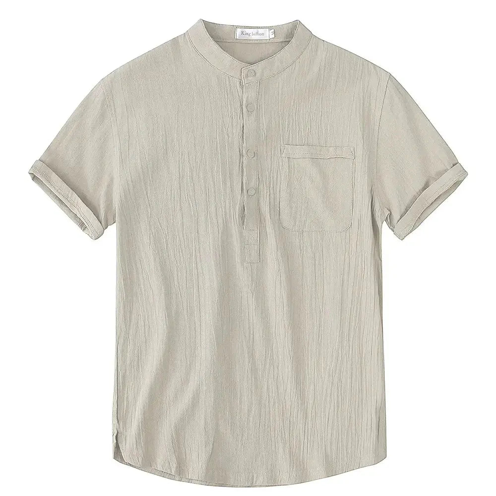 Archer | Men Linen Collar Short Sleeve Summer Shirt TARHUS  Men Shirts