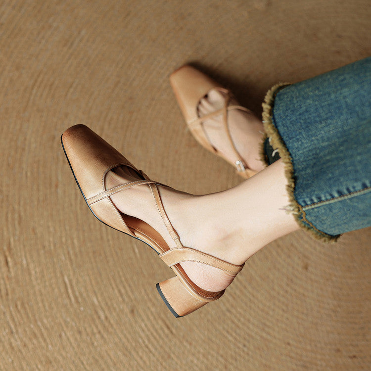 Cecelia | Heels – Leather Closed Toe Block Heel Shoes with Strap TARHUS  Women's Shoes