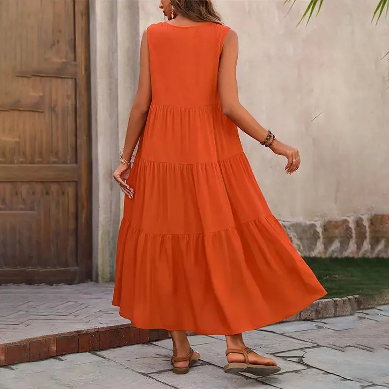 Florence | Women’s Sleeveless Tiered Maxi Summer Dress TARHUS